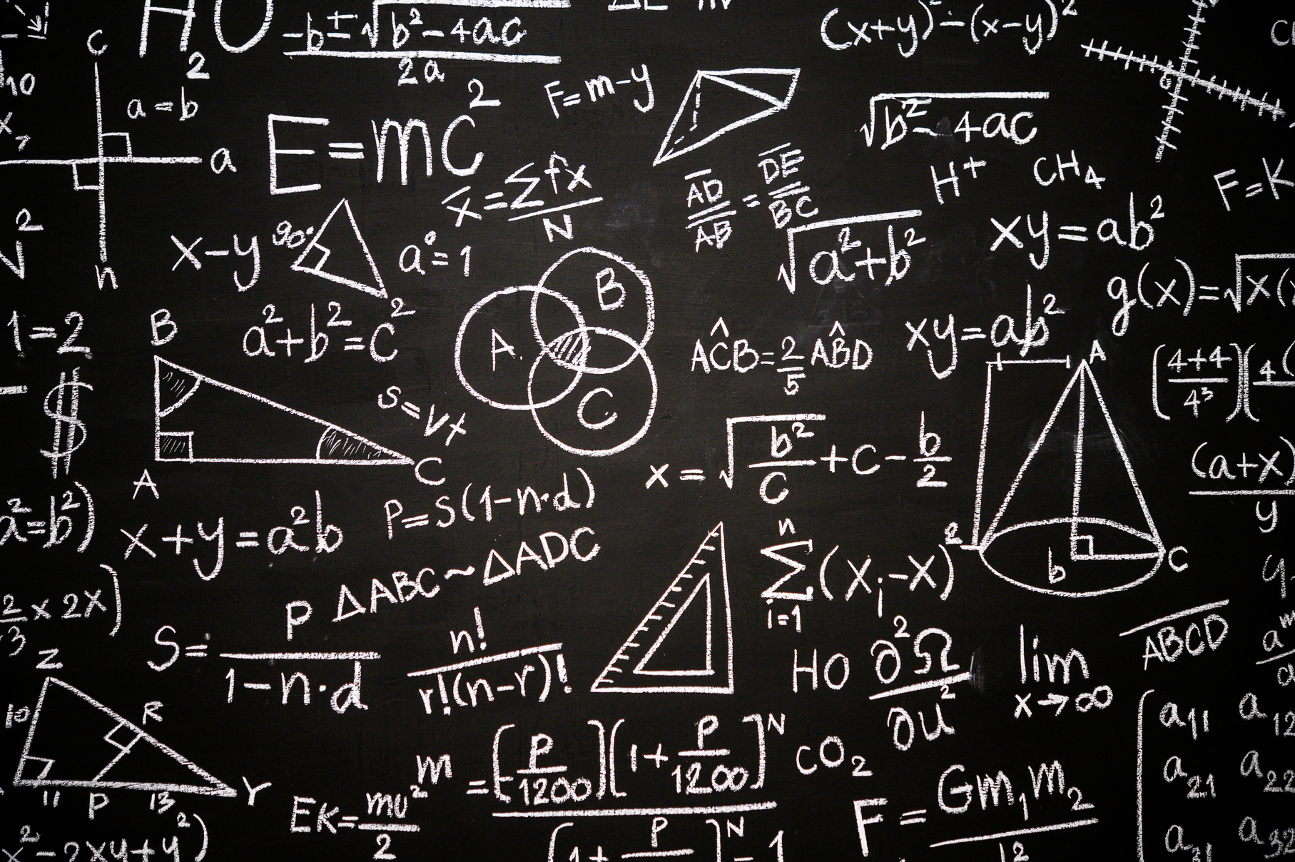 Blackboard Inscribed with Scientific Formulas and Calculations I